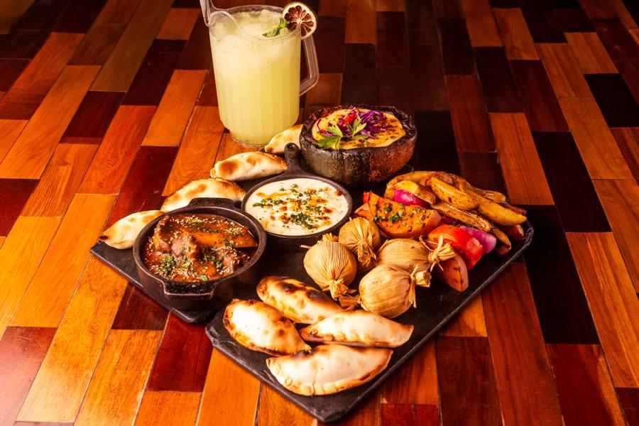 Regional sharing platter with homemade lemonade